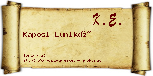 Kaposi Euniké névjegykártya